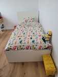 Pat ikea malm 90x200 + 2 cutii de depozitare +somiera