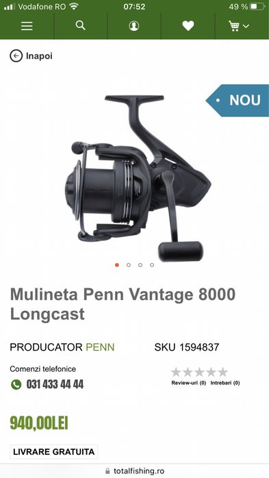 Mulineta penn vantage 8000 long cast..!