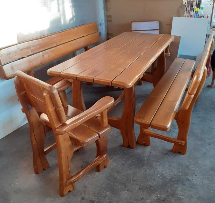 Set masa din lemn masiv