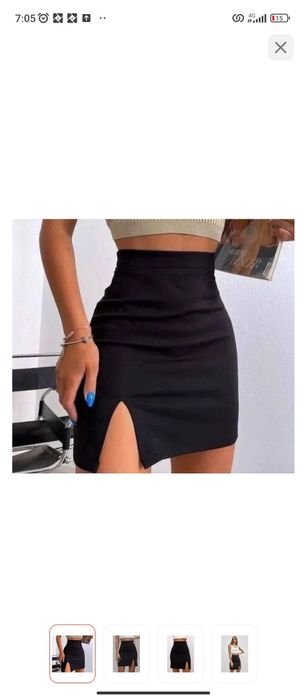 Мини юбка с разрезом