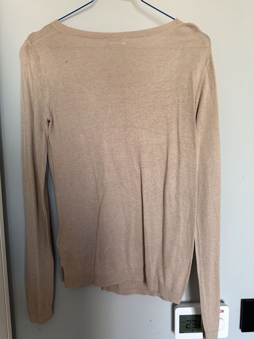 Cardigan scurt crem , din vascoza si matase