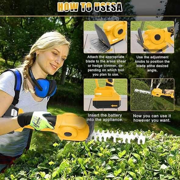 Set de foarfece de iarbă cu baterie, compatibile cu Dewalt 18 V 20 V,