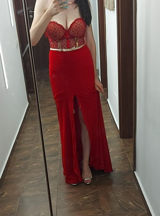 Rochie rosie lunga