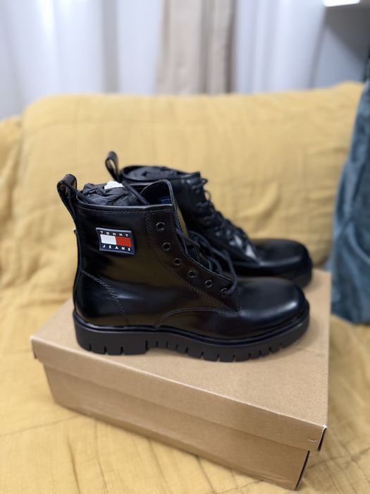 Tommy Jeans Lace-Up ghete dama din piele neagra marimea 38 noi