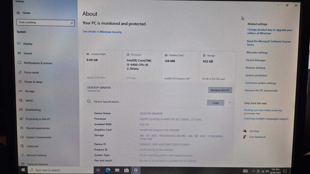 Vand desktop Lenovo S510 i5 complet cu monitor si periferice