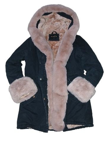 Geacă îmblănită MarZly cu interior roz pudrat – mărimea M