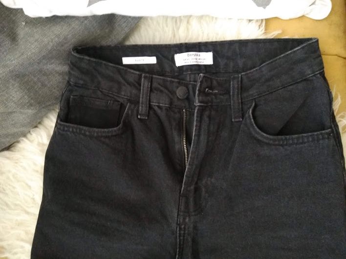 Черни дънки,висока талия ,чарлстон, Bershka