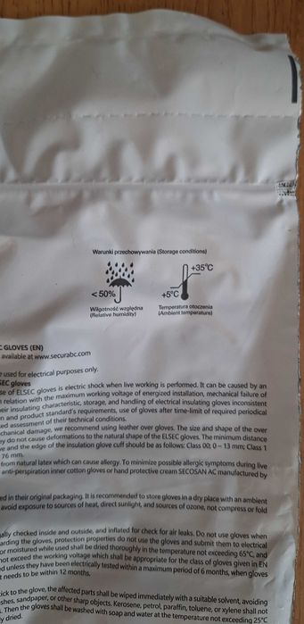 Manusi electroizolante ELSEC-2.5 Clasa 00, 2.5kV - marimea 10