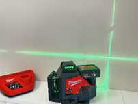 Nivela laser verde Milwaukee M12 3PL, 3 planuri, 360 grade, 100m