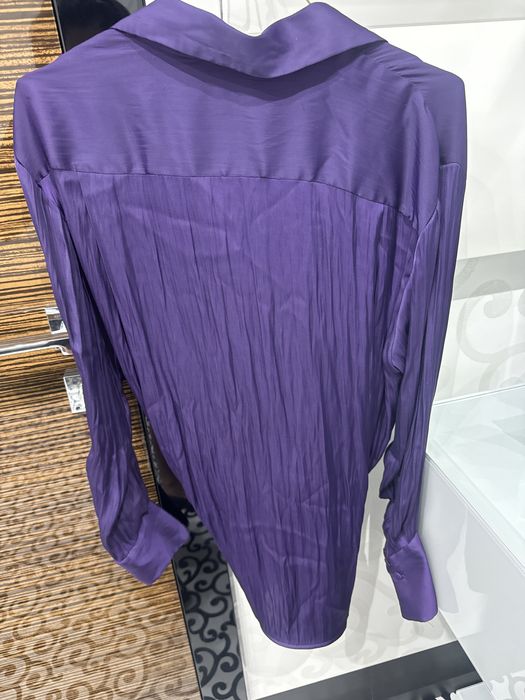 Лилава Сатенена риза М