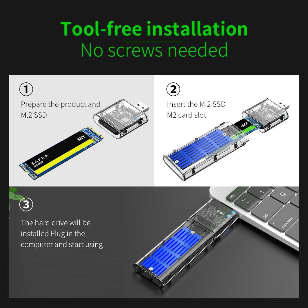 Кутия с USB за дискове M2 Sata SSD + Гаранция