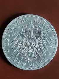 5 Reichs Mark  1903, Argint.