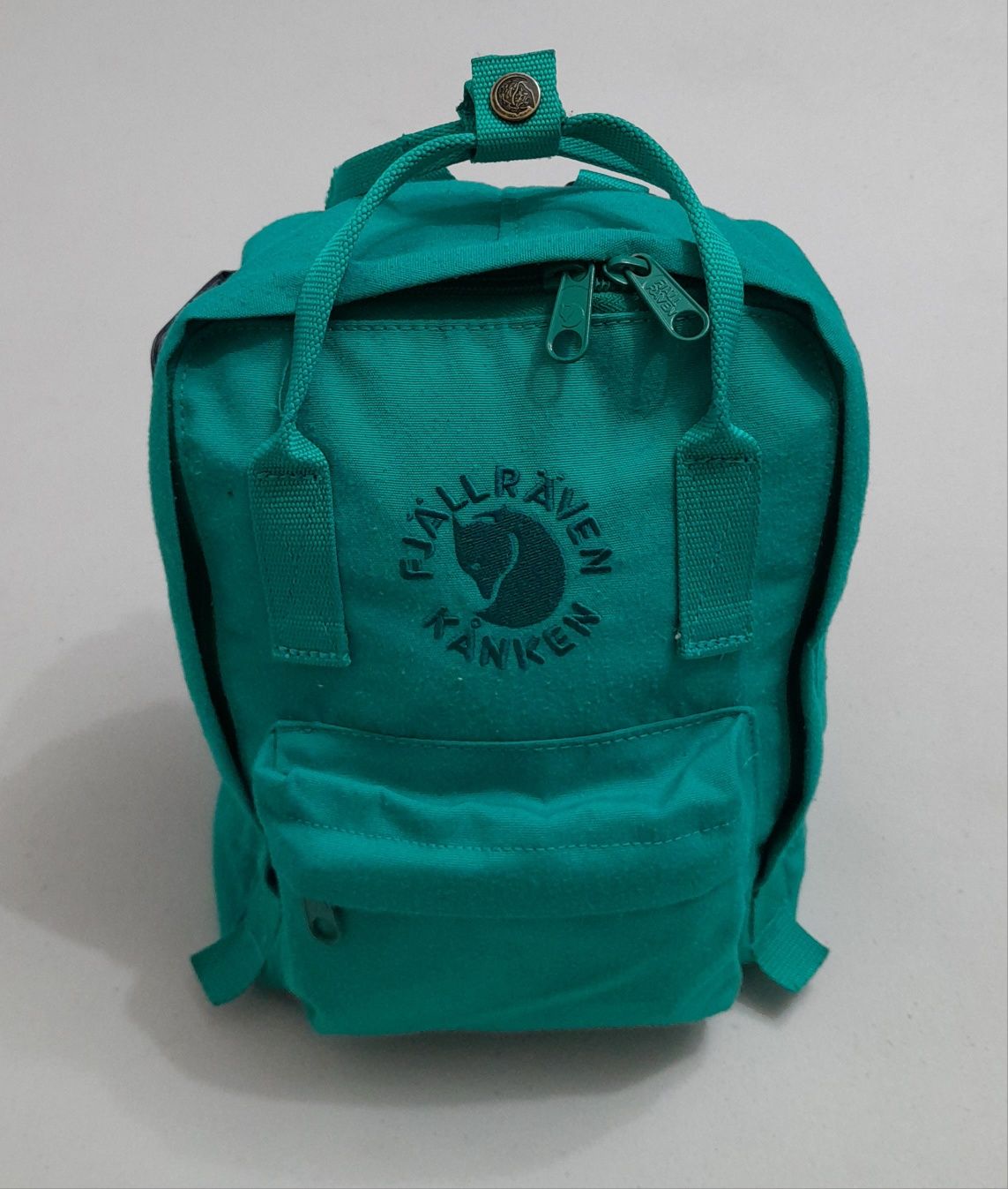 Rucsac Fjallraven Kanken mini verde, ghiozdan unisex copii sau adulți