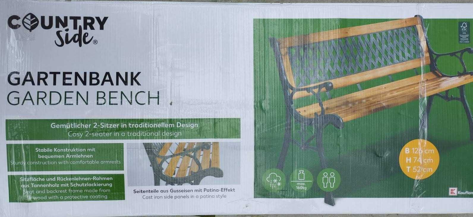 Дървена градинска пейка Country side, чисто нова.