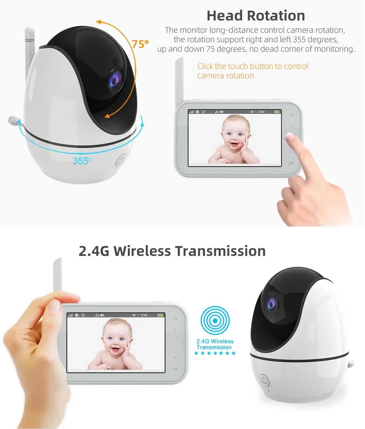 Baby Monitor si Camera Audio-Video Wireless Pt Supraveghere Bebe,Vox