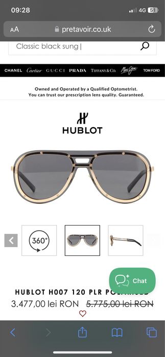 Vând ochelari de soare Hublot originali la jumătate de preț