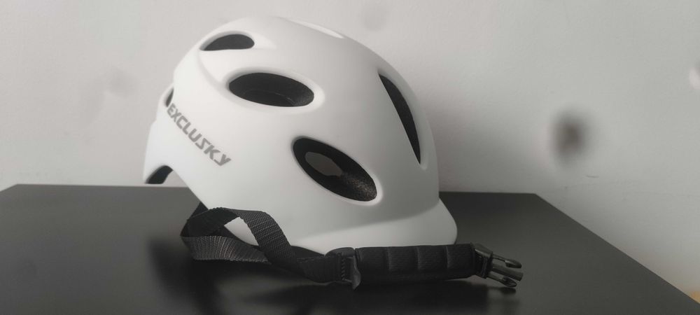 Casca biciclist unisex Exclusky alb mat mărime 54-58