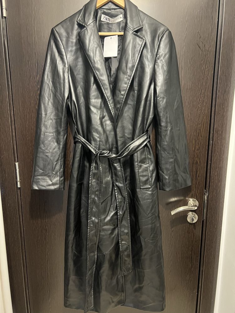 Palton de piele Zara
