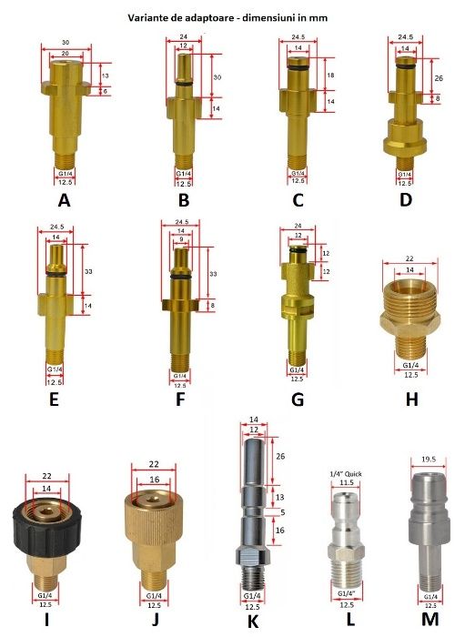 Adaptor lance spumare auto profesionala Karcher, Bosch, Steinhaus etc