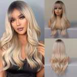 Peruca R89 (Daira-Shop.ro) Blonda Breton Ombre Ondulata blond platinat
