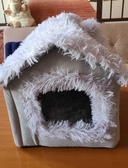 Căsuță pufoasa / culcus de lux Câini și Pisici L 46x37x45