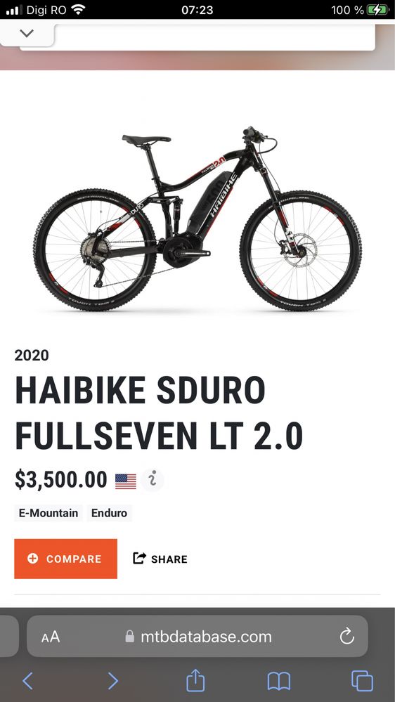 Bicicleta electrică HaiBike Sduro full seven LT 2.0 cu 2 chei