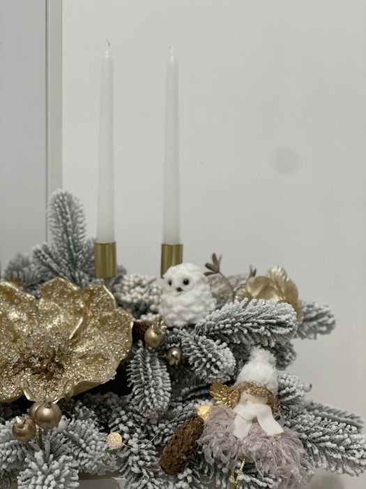 Aranjament de Crăciun handmade, stil luxury