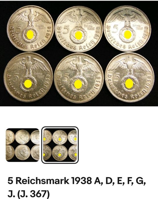 Set 6 monede Germania 1938 – 5 Reichsmark