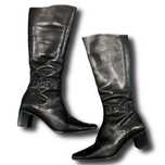 Cizme Vintage din piele naturala Made in Italy Toc mic