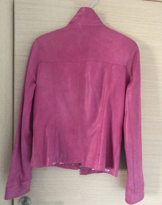 Geaca dama, piele naturala, 38, roz fucsia