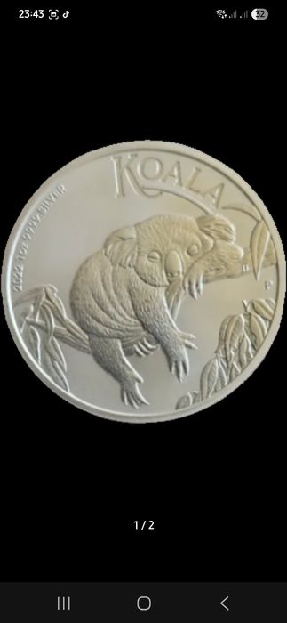 Monedă de argint dolar Australian Koala