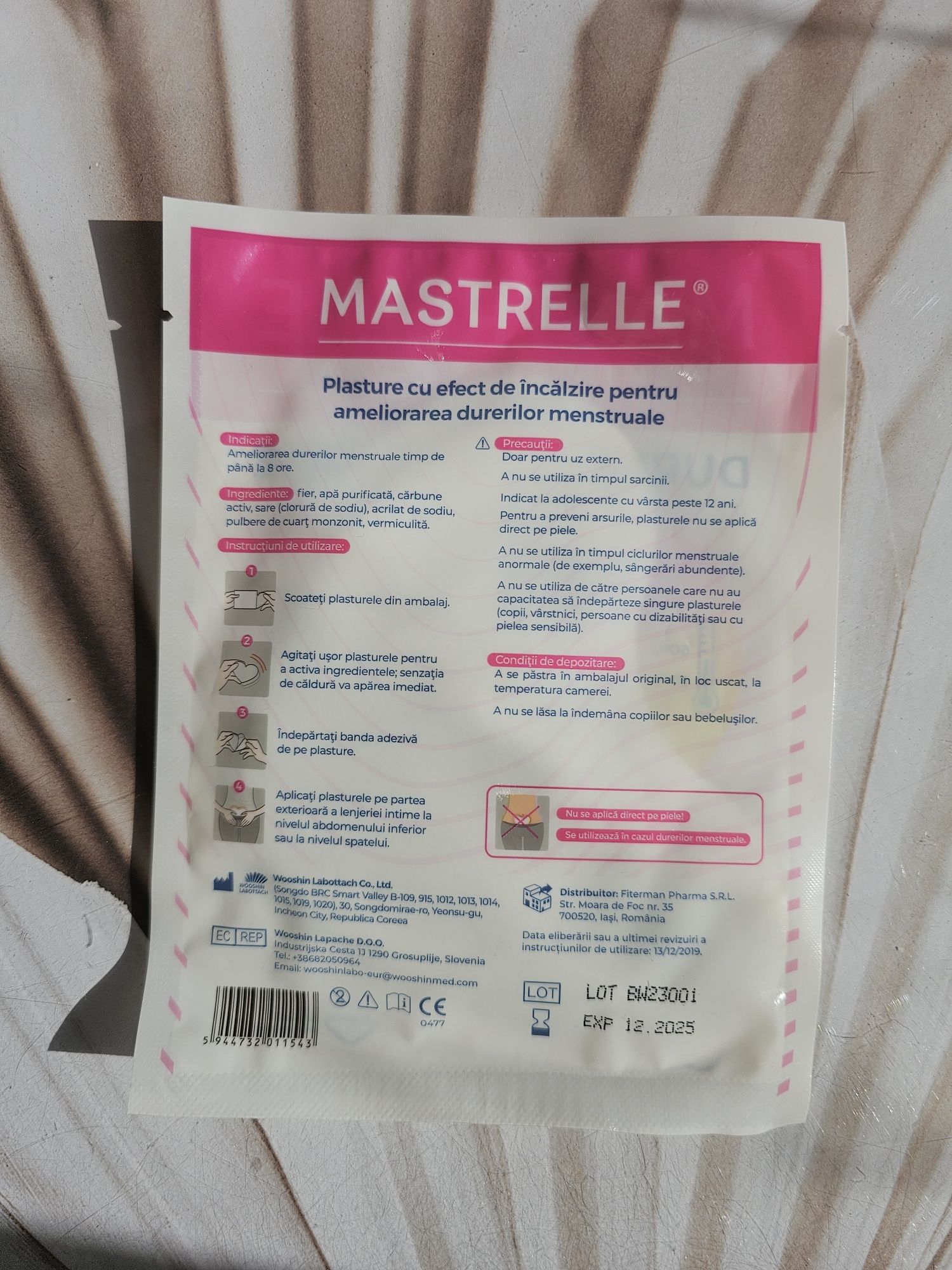Plasture anti dureri menstruale Mastrelle Fiterman - Nou sigilat