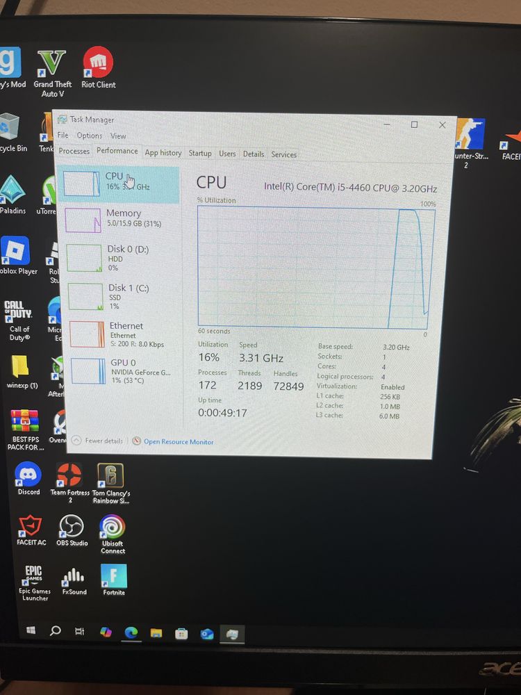 Компютър с gtx1650 и i5 4460