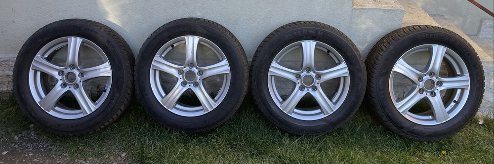 Jante aliaj 5x112 R16 cu cauciucuri de iarna 205/55 R16 dot4222