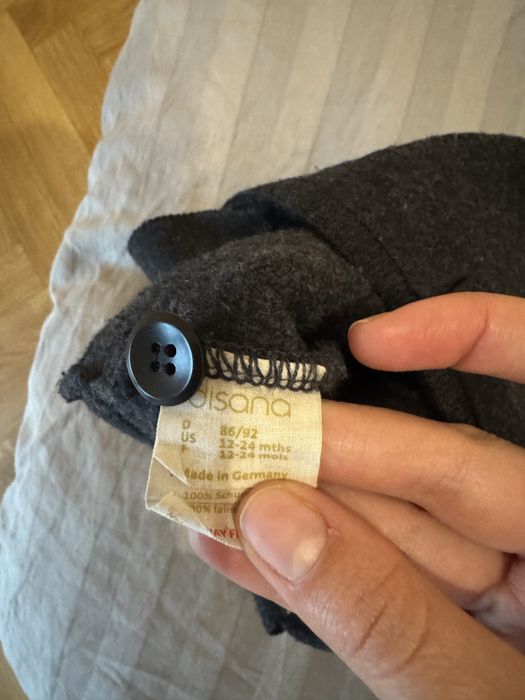 Vand overall lana Halfen, pantaloni Disana, caciula Disana