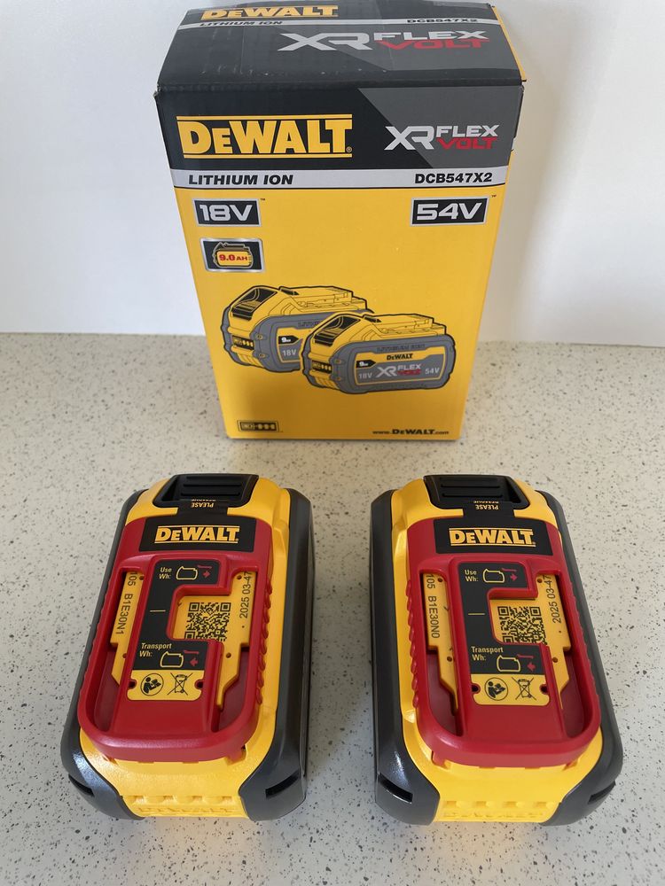 DeWALT FLEXVOLT Set 2 Baterii 9AH. DCB547X2 XR. Original, Nou !