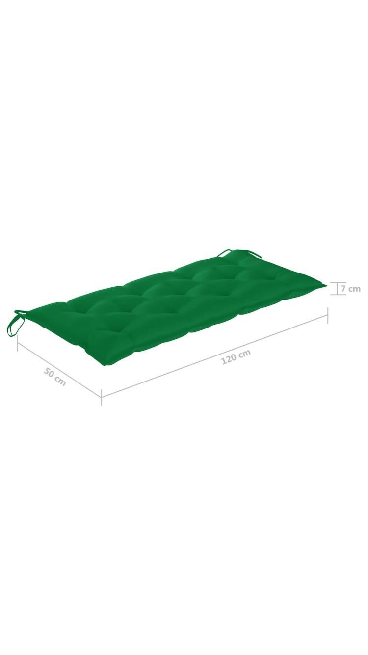 Perna banca de gradina vidaXL, verde, 120 cm, material oxford, 2.3 kg