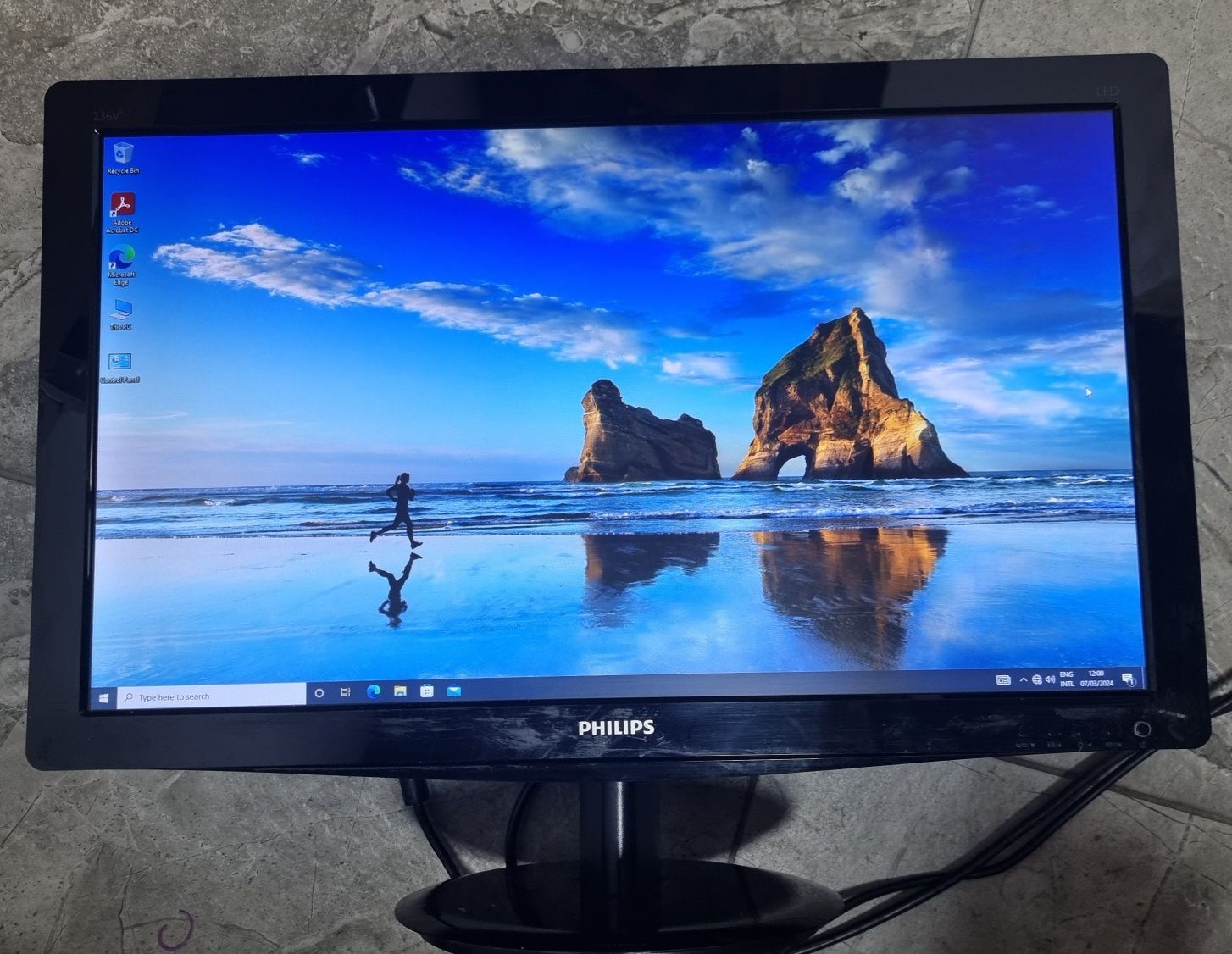 Monitor LED Philips 23.6" Full HD, VGA, DVI, Negru