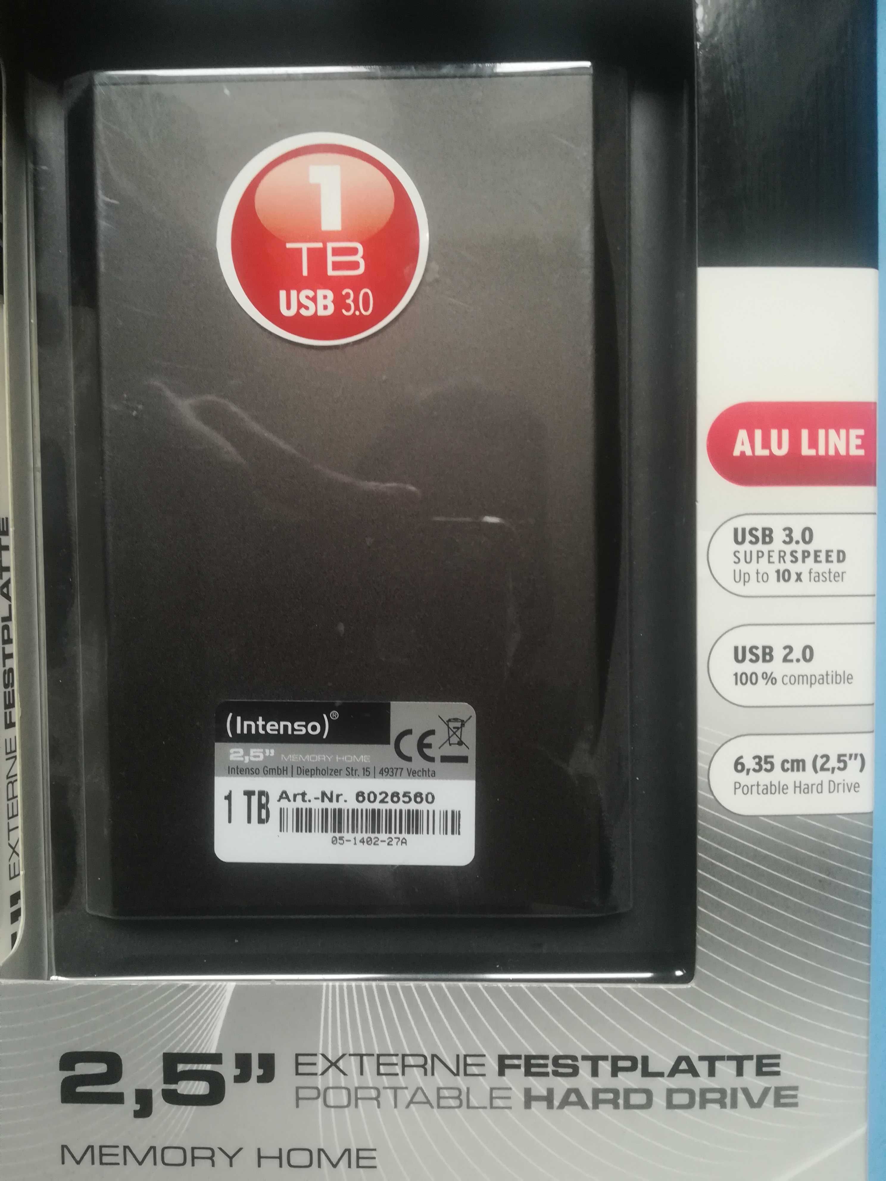 Intenso външен хард диск 1TB, USB 3.0 - НОВ
