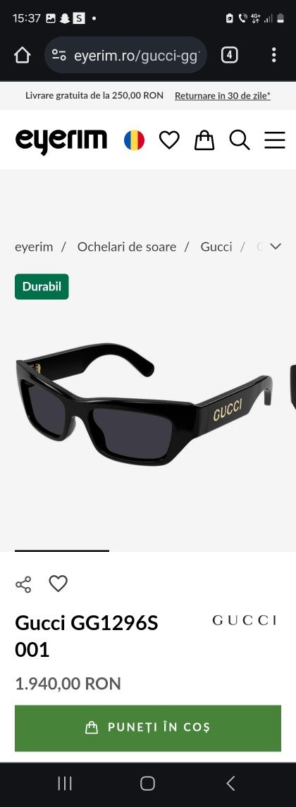 Ochelari de soare Gucci originali GG1296S-001