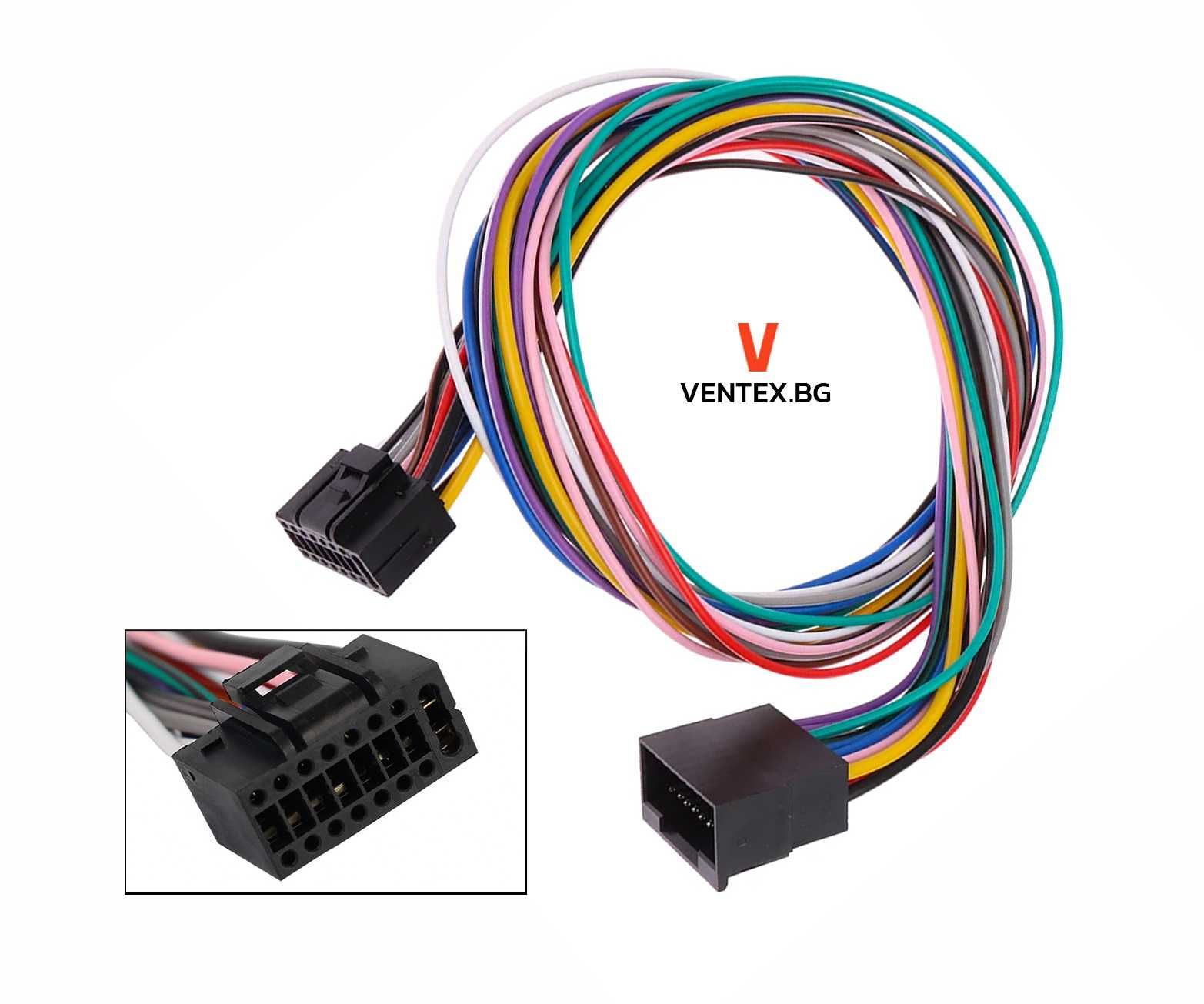 Удължител евро букса за мултимедия андроид универсална ISO 2DIN 16pin