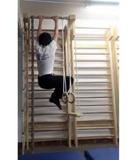 Шведска стена за гимнастика - 230 х 80 см - Лакирана - 14 Стъпала
