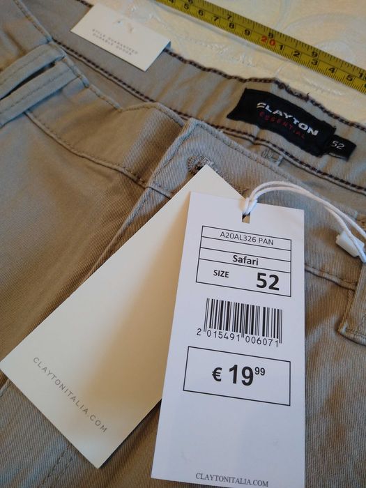 Pantaloni noi bărbați,pe crem, mărimea 52