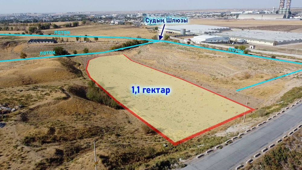 Участок сатылады, Қаратау ауданы, мкр Пахтакор, уч №411 - 1,1 гектар