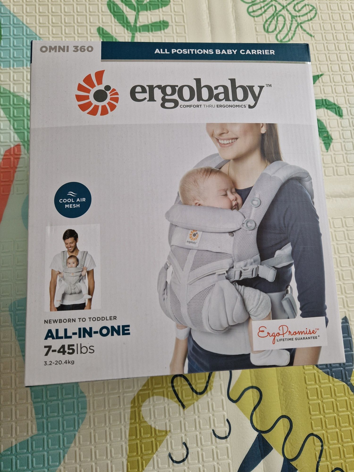 Ергономична раница Ergobaby Omni 360 - Cool Air Mesh, Pearl Grey