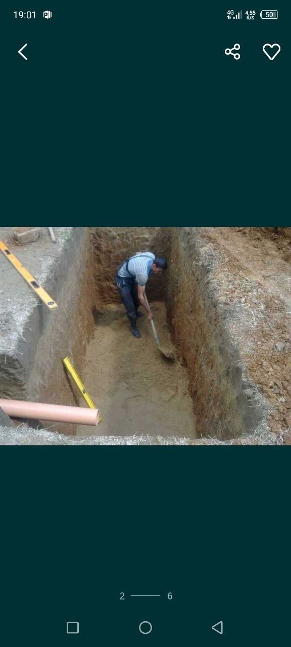 Kanalizatsiya Ura Transheya quduq qazish
