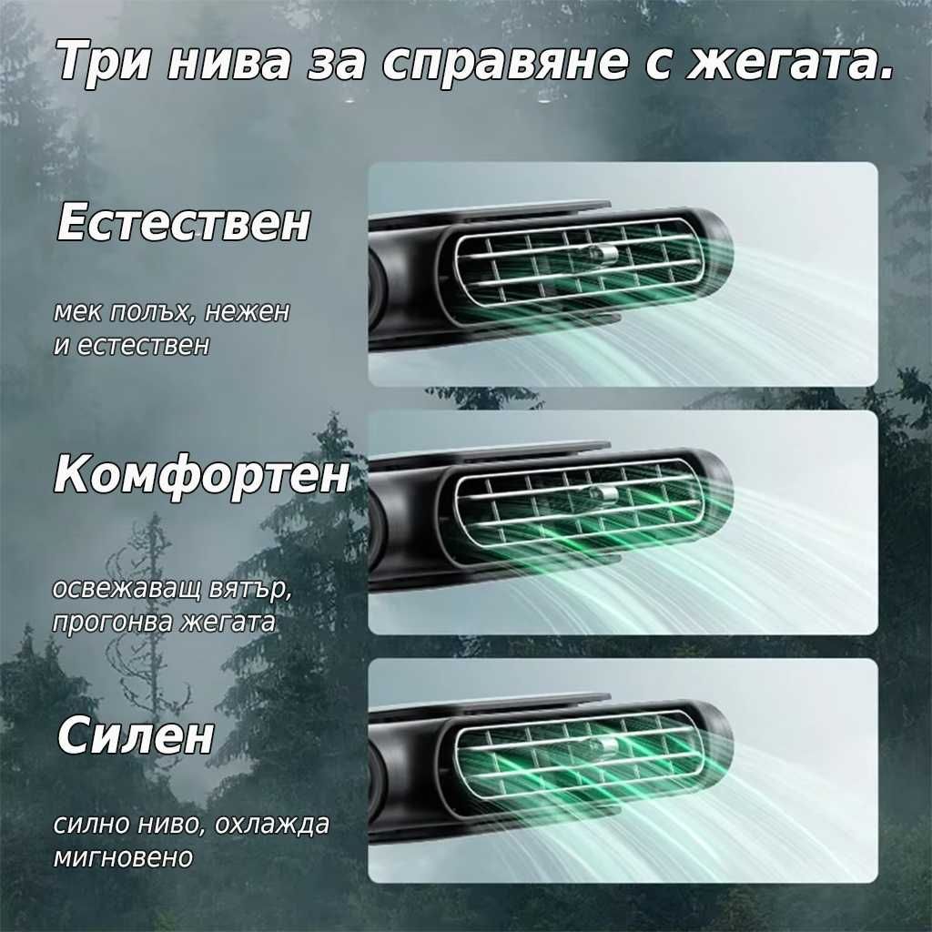 Вентилатор за седалка на кола обдухване преносим USB