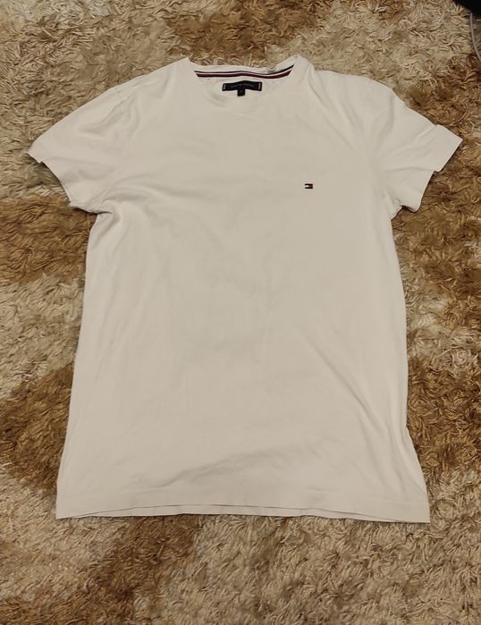 Оригинална Tommy Hilfiger - Мъжка тениска, Памук, БЯЛА, Бял