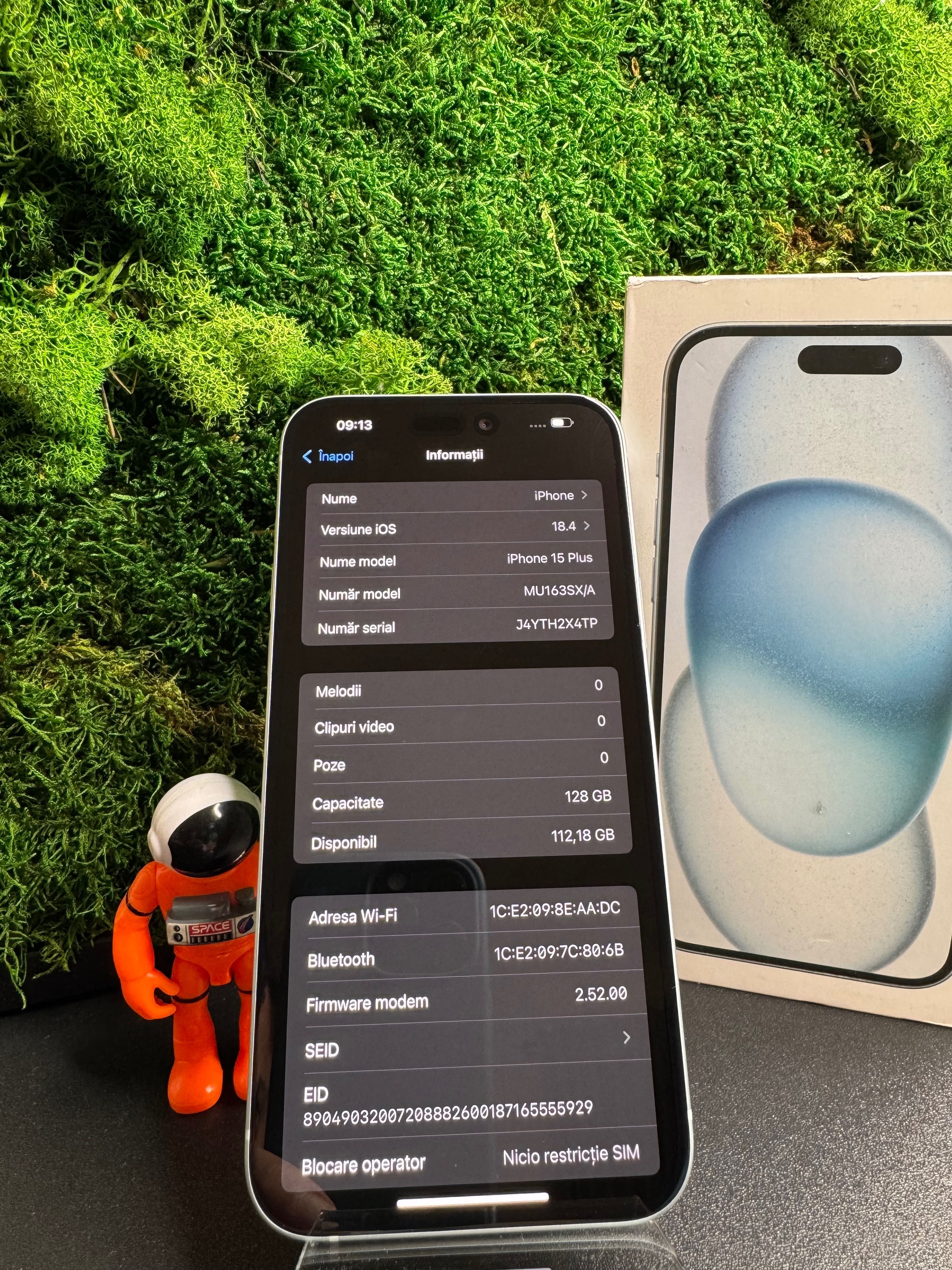 iPhone 15 Plus Blue Albastru 128GB 100% Baterie #7007