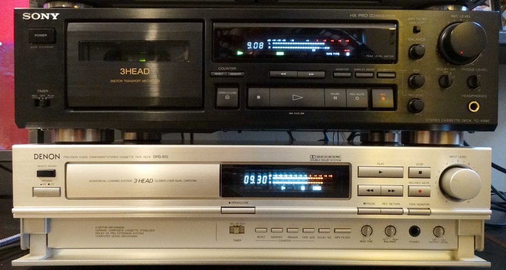Casetofon Deck Sony TC K 590 , Casetofon Deck Denon DRS-810  3 capete